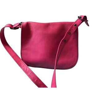 COACH Raspberry Pink Glove-tanned Leather Saddle Bag, Limited Edition Crossbody